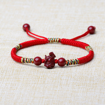 Year of the ox year of life transfer solution Tai Sui red rope bracelet female hand-woven hand rope male couple cinnabar zodiac cow