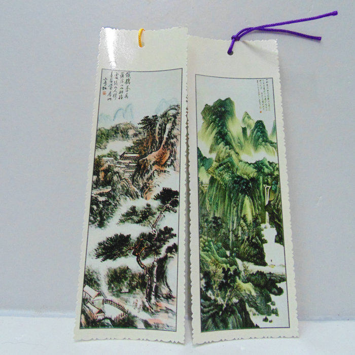 Educational teaching aids Cultural supplies Film and TV props nostalgia 80s Landscape Painting Facial paper Bookmark Set of 2