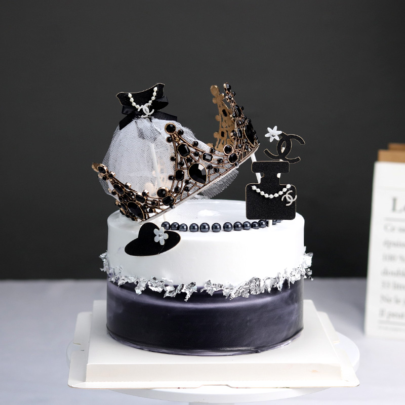 Net red cake decoration plug-in gauze skirt perfume small fragrance dessert table dress up hat crown dessert decoration