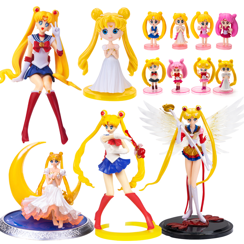 4 sets of cake decoration Sailor Moon Q version moon hare water ice moon wedding doll birthday gift decoration