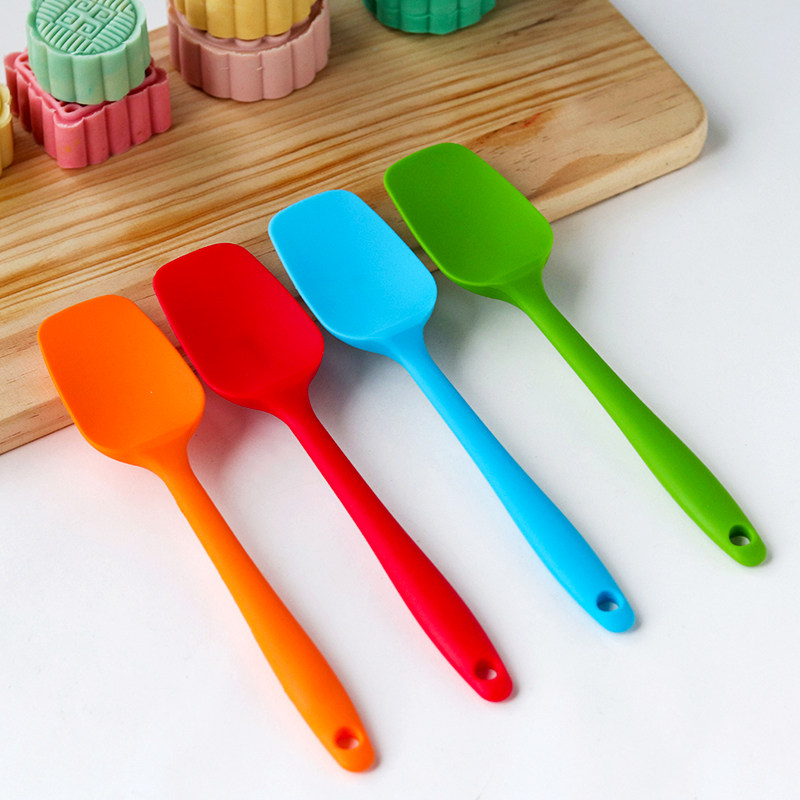 Shovel Scraper Baking Silicone Cream Flat Head Shovel Integrated Color Silicone Scraper Spatula Small Large