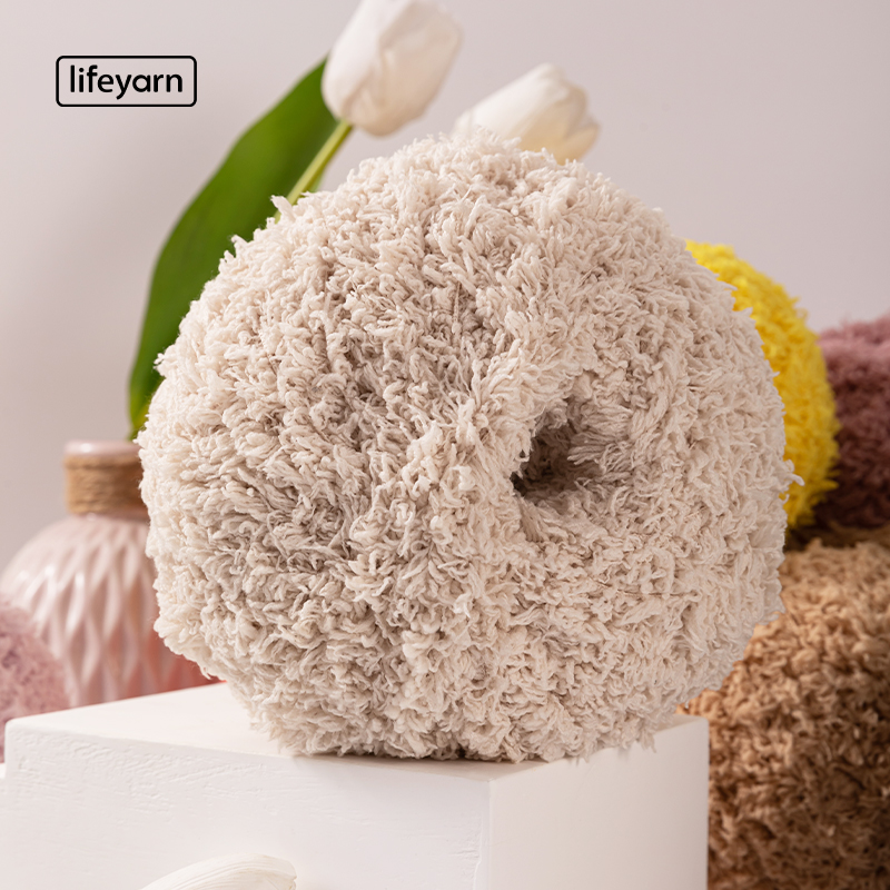 lifeyarn teddy bear bear scarf diy relieve boredom hand-woven blanket thick wool ball doll coral velvet