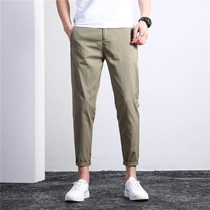 Clara LEE joint summer pants mens slim Korean version of the trend nine-point pants straight casual pants