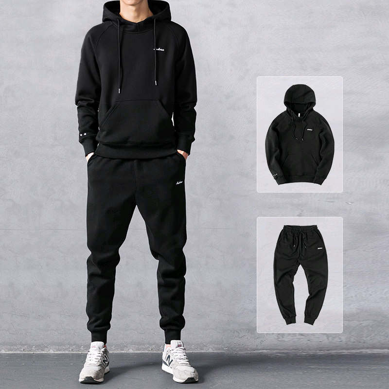 Spring and Autumn Season Weiwei Men's casual suit paired with a set of coat ins loose sleeve head long sleeve T-shirt sportswear