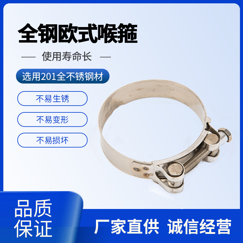 201 all-steel European-style strong hose clamp stainless steel pipe clamp heavy-duty clamp