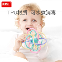 UUMU Manhattan hand-held ball baby toy bite baby tooth gum music grinding stick baby toy boiled