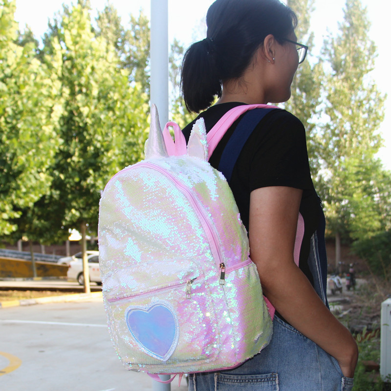 Cross-Border Ready Stock Unicorn Large-Capacity Sequin Backpack Student Cartoon School Bag Girl Casual Sequin Backpack Cross-Border Ready Stock Unicorn Large-Capacity Sequin Backpack Student Cartoon School Bag Girl Casual Sequin Backpack