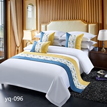 Hotel bed with sprinkler supplies beauty bed modern simple high-end bed tail towel bed flag