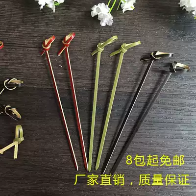 Creative black flower string disposable fancy bamboo stick fruit sign decoration wine sign burger fork