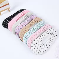 Mùa hè mỏng cotton vớ chống trượt người lớn vớ nhà nhựa đặt dưới đáy giày giáo dục sớm đặt phụ nữ trong nhà vớ yoga - Vớ mắt cá chân vớ nữ bằng vải cotton