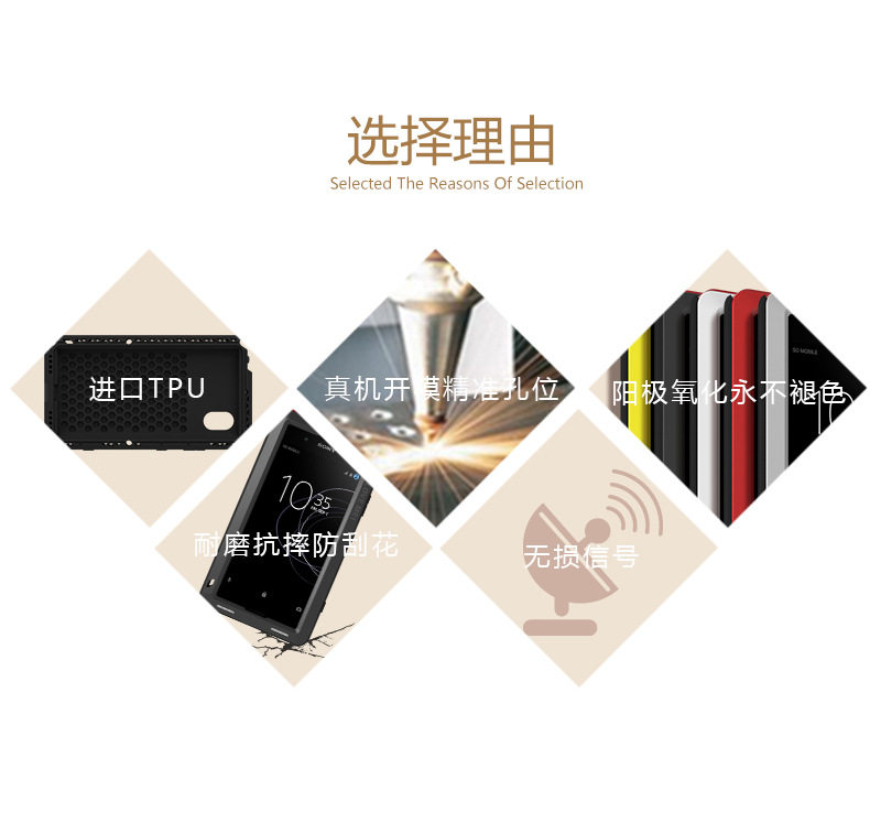 LOVE MEI Powerful Water Resistant Shockproof Dust/Dirt/Snow Proof Aluminum Metal Outdoor Gorilla Glass Heavy Duty Case Cover for SONY Xperia XA1 Plus