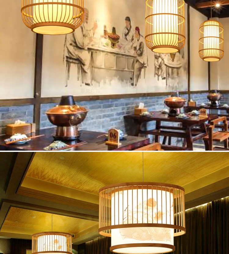 中式竹编吊灯竹艺田园风饭店餐厅火锅店茶楼民宿客栈灯笼竹子灯具-阿里巴巴