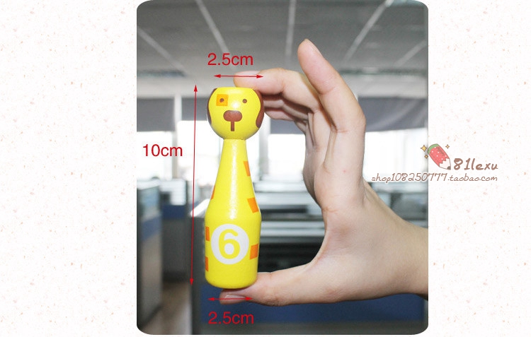 Trẻ em lớn của rắn gỗ động vật phim hoạt hình bowling bé early education puzzle thể thao đồ chơi thiết lập trong nhà và ngoài trời 1-3 	bộ bowling grow	