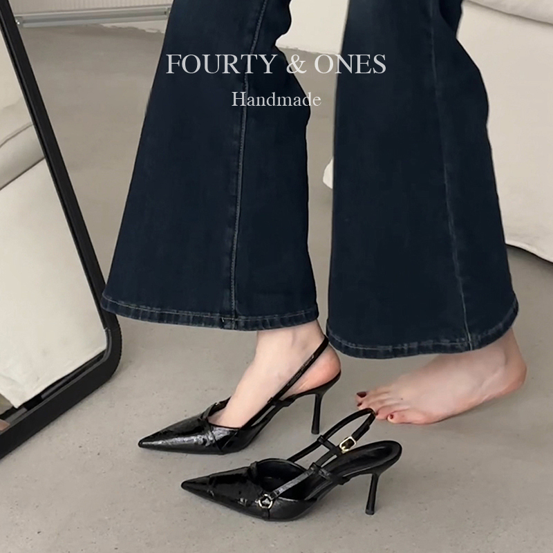 Sheepskin Version ~ French Pointed-Toe Backless Sandals for Women, Thin-Heeled High Heels, Black, Comfortable and Stylish Mules Sheepskin Version ~ French Pointed-Toe Backless Sandals for Women, Thin-Heeled High Heels, Black, Comfortable and Stylish Mules
