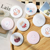 Small Mirror Carry-on Makeup Mirror Ins Portable Teenage Girl Hearts Creative Mini Makeup Mirror Round Cute Students Dressings