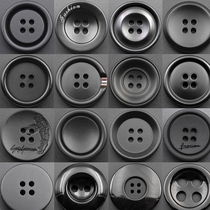 Shirt clothes black small black buckle Sub-round trumpet Delicate High-end Retro Western Dress Pants Four Eyes Button 100 lap