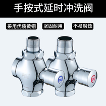 Full Copper Toilet Flush Valve Hand Press Type Squatting Toilet Toilet Large Toilet Press Toilet Flushing Switch Time-lapse Valve