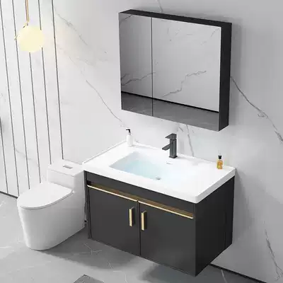 Powder room Wall-mounted washbasin cabinet combination space aluminum small apartment ceramic mini washbasin washbasin basin pool