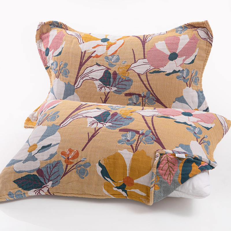 Pillow towel pure cotton pair with single anti-fall gauze 100 All cotton North Eurowind lovers upscale summer pillow headscarves
