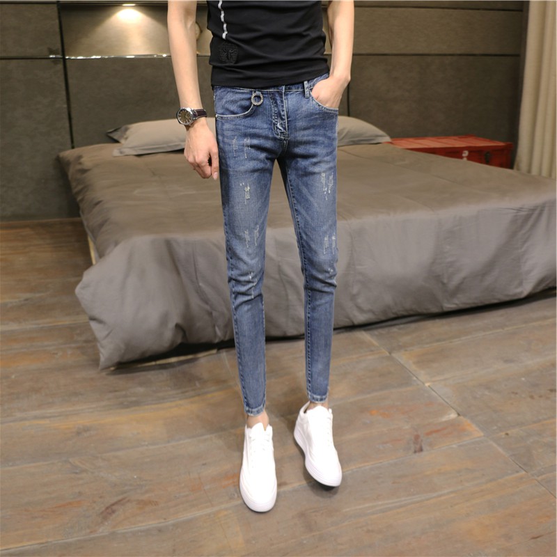 Jeans Men's 2022 spring and autumn new Korean version Jane about 90% casual conspicuic fashion trends Body Smoke pants