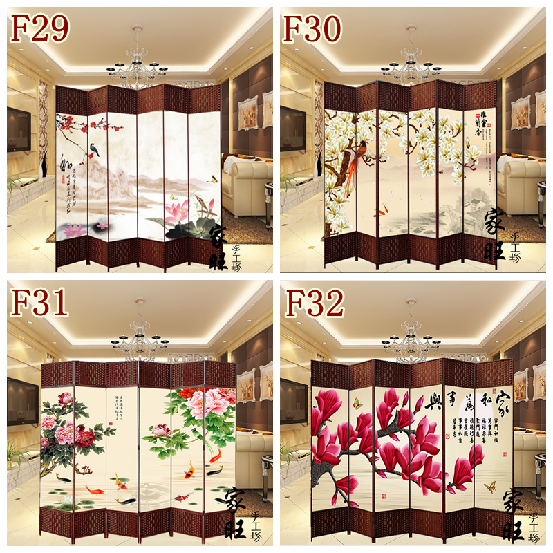 Vải rơm hai mặt màn hình vách ngăn phòng khách gấp màn hình đơn giản gỗ văn phòng gấp di động đơn giản hiện đại - Màn hình / Cửa sổ khung cửa gỗ đẹp