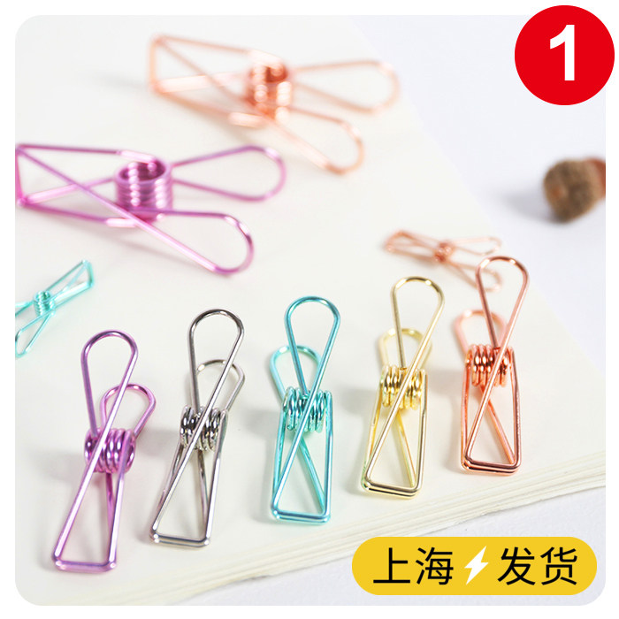 Creative stationery metal hollow fish tail clip long tail clip hand account photo storage dovetail clip small fish clip