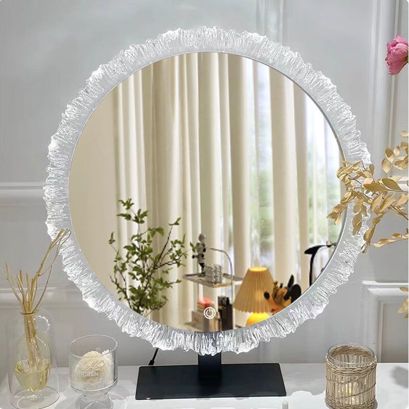 Sunflower Makeup Mirror, Desktop Vanity Mirror, Led Smart Bedroom Mirror, Simple and Elegant, Light Luxury Style Makeup Mirror Sunflower Makeup Mirror, Desktop Vanity Mirror, Led Smart Bedroom Mirror, Simple and Elegant, Light Luxury Style Makeup Mirror