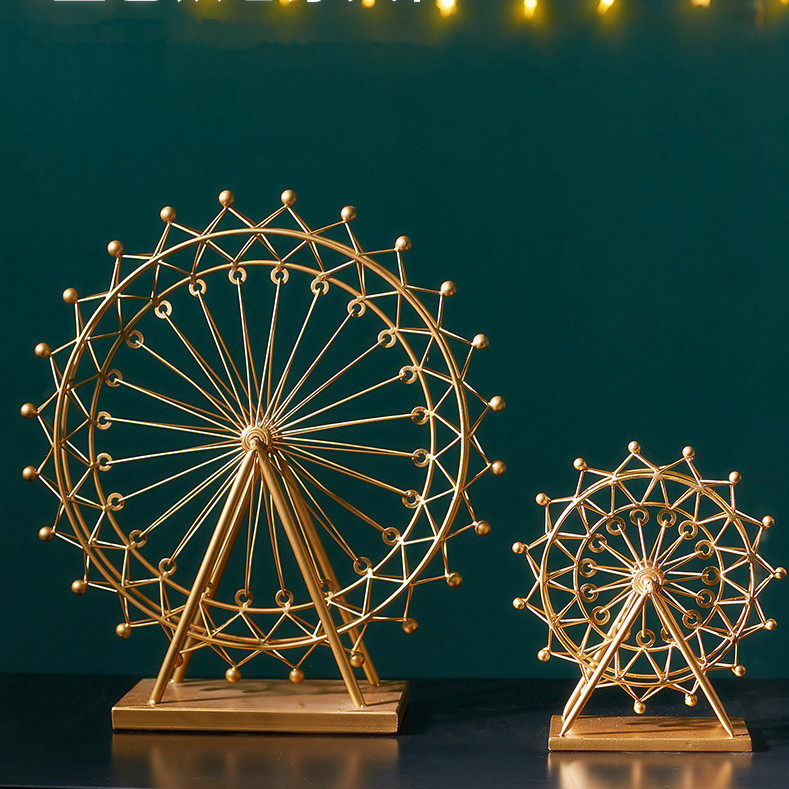 Nordic style creative Ferris wheel ornaments rotating luminous model home living room room TV cabinet wine cabinet decorations