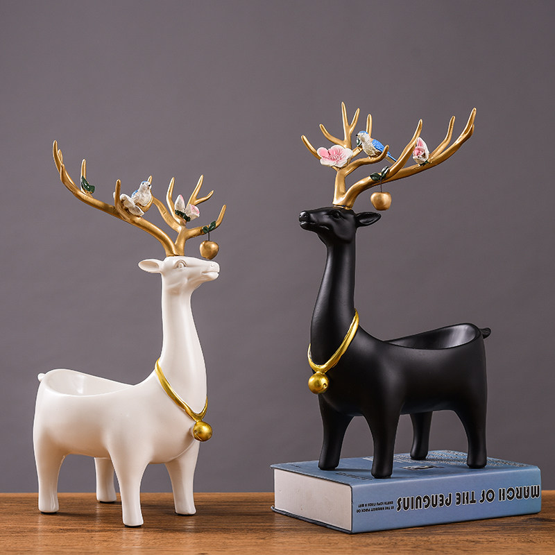 Nordic Wind Merchants Deer Resin Tabletop Pendulum Piece Creative Home Living Room TV Cabinet Wine Cabinet Xuanguan Decorative Handiwork-Taobao