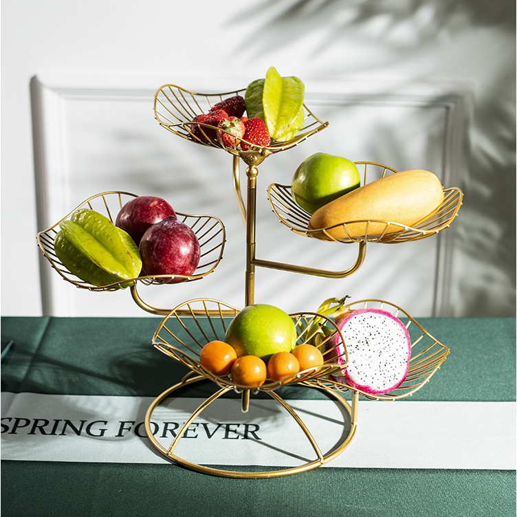 Nordic multi-layer fruit plate living room home exquisite dried fruit plate snack plate modern creative net red snack plate candy basket