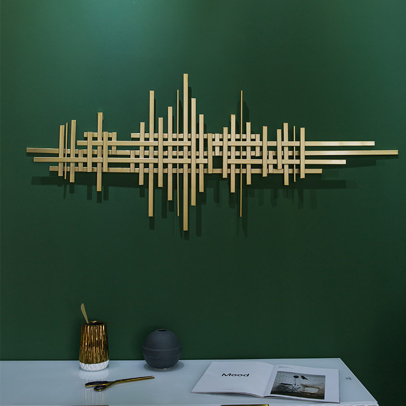 Modern light luxury bedroom metal wall decoration living room sofa background wall iron pendant wall decoration