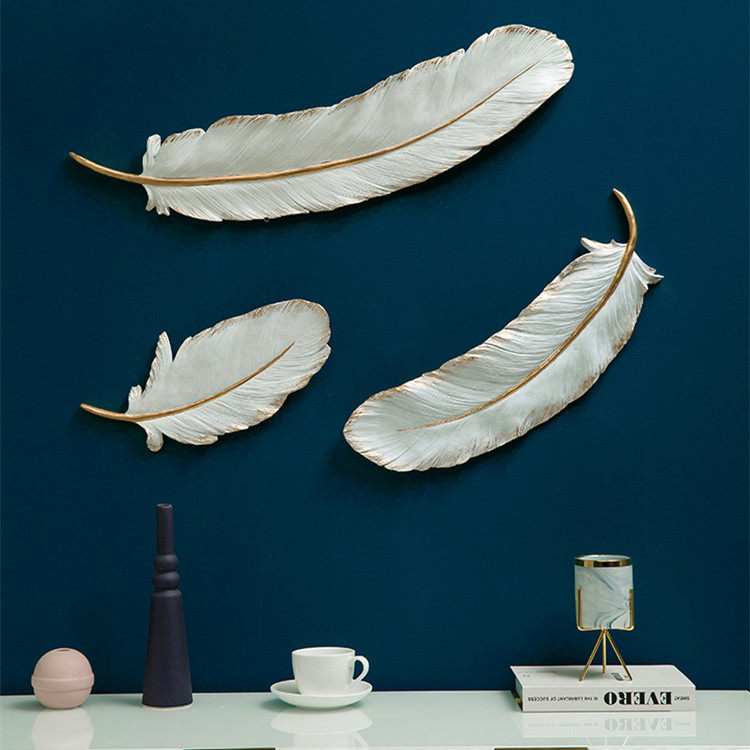 Nordic light luxury feather three-dimensional creative wall hanging living room background wall decoration hanging bedroom porch wall wall decoration