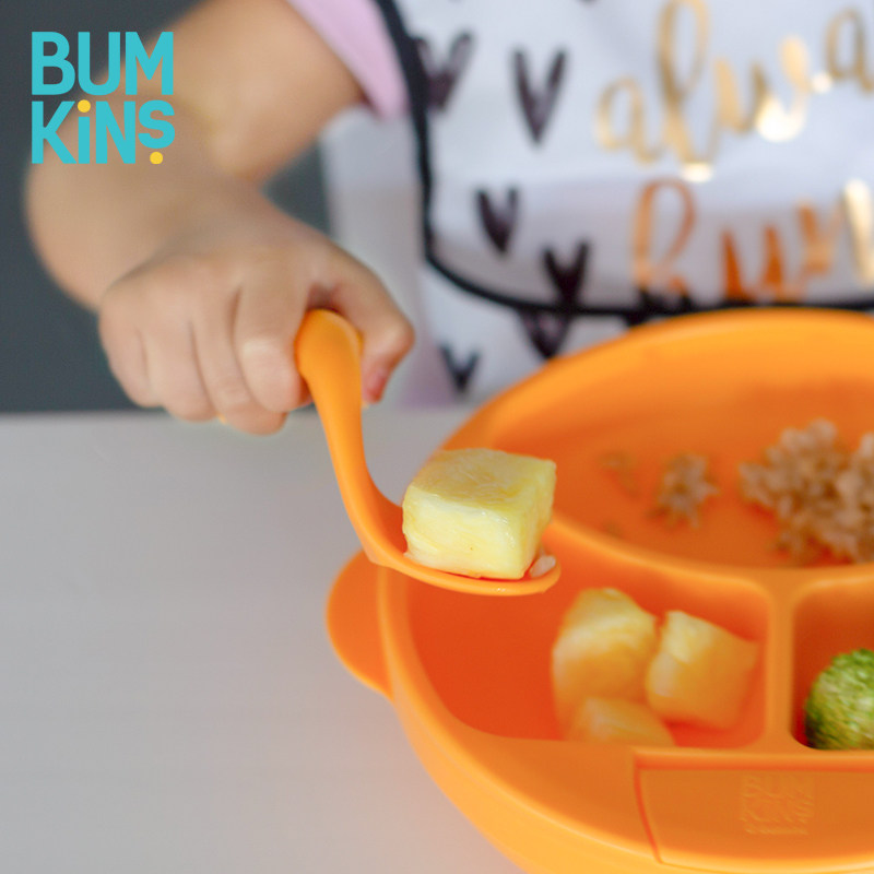 American Bumkins Baby Boy Baby Elbow Crooked Crooked Spoon Cute Cutlery Cute Cutlery Vice Food For Dinner Training