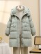 Popular down jacket women's mid-length 2025 new Korean fashion loose thickened white duck down hooded winter trend