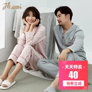 Top dưa top 呱呱 đồ ngủ nam và nữ mùa xuân và mùa thu cotton dài tay đôi dịch vụ nhà phù hợp với quần áo thoải mái nhà thoải mái