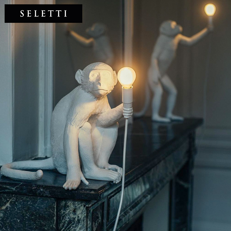 Seletti Monkey Figurine Home Decor Creative Decoration Climbing Style Gift Bedroom Night Light Table Lamp Artwork