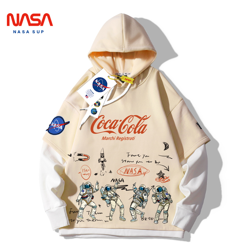 nasa sup official website joint sweater male astronaut loose trendy all-match 2021 spring couple jacket