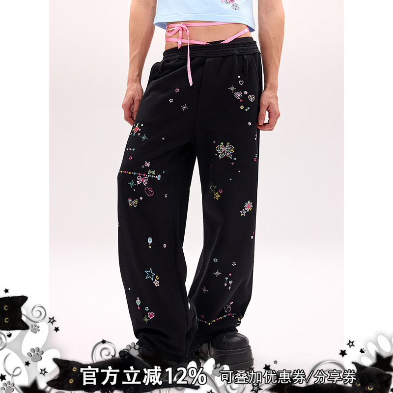 Cfierce 25 Spring/Summer Heavy Embellished Rhinestone Sweatpants