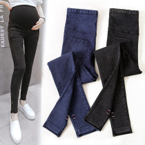 High elastic denim pregnant women leggings spring thin section early pregnancy pregnant women pants spring and autumn 3-9 months before wearing outside