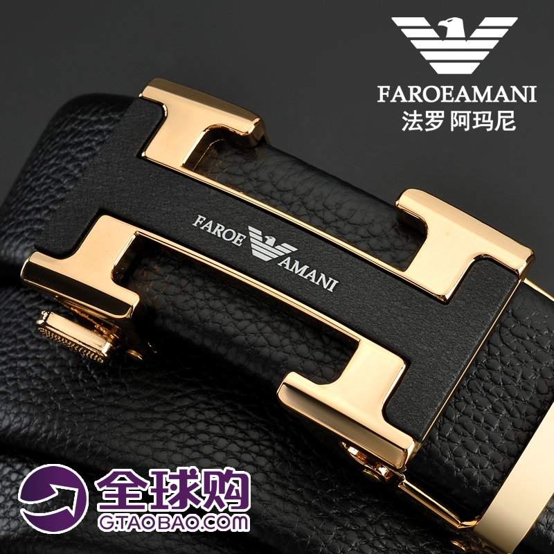 Faro Yamani Men's Leather Strap Genuine Leather Automatic Buckle Youth Belt Business Casual Young Cow Leather Pants Strap