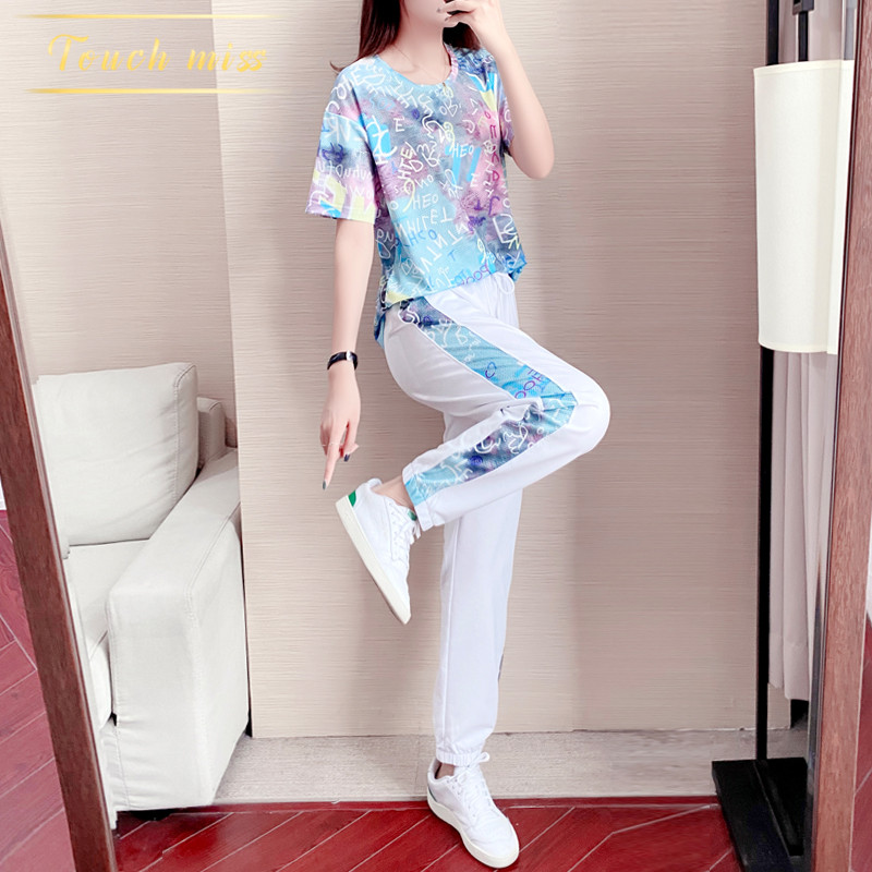 TOUCH MISS light luxury brand casual sports suit women's summer new foreign fashion trend brand two-piece set