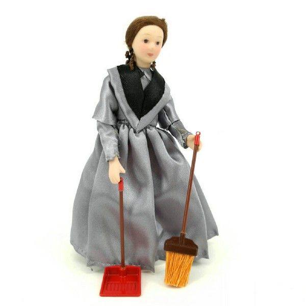 2-Pack Dollhouse Mini Cleaning Toys Broom Dustpan Set