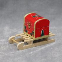 1 12 Mini Wooden Sleigh Gift Box Model DIY Christmas