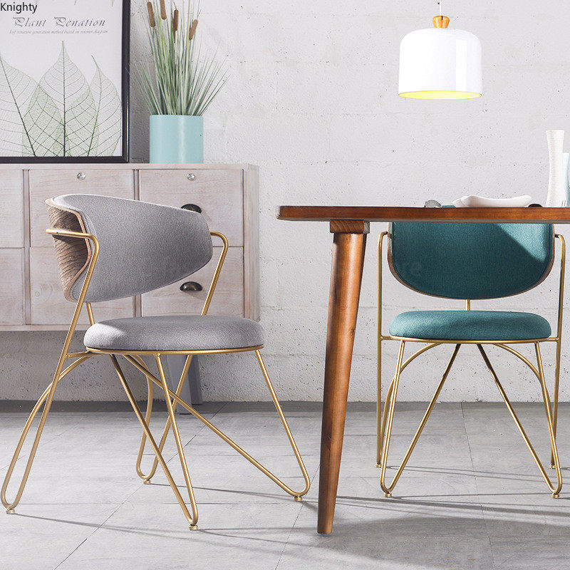 Nordic Dining Chair Modern Minimalist Backrest Iron 