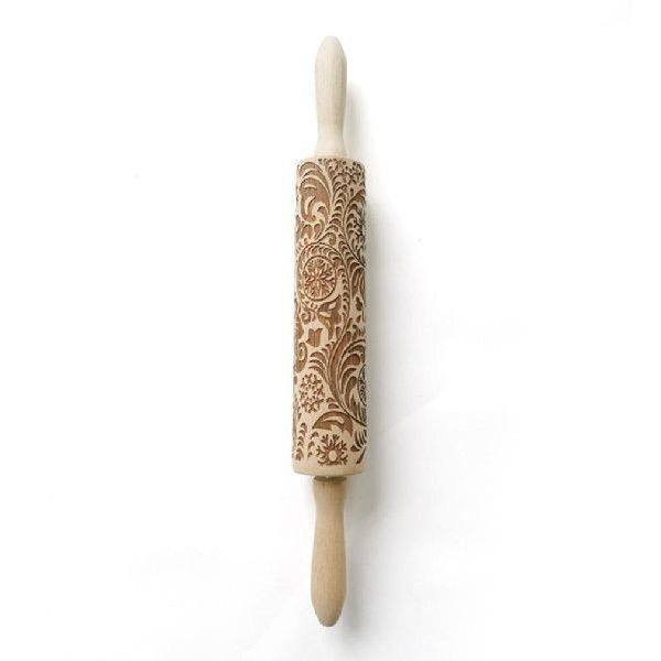 Christmas Flowflake Pattern Rolling Pin Flower