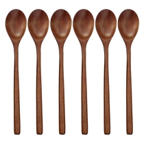 Wooden Spoons 6 Pieces Wood Soup Spoons for Eating Mixing S