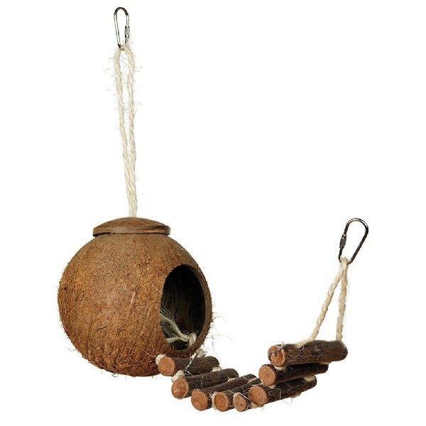2 Type Cute Comfortable Design Natural Coconut Shell Bird