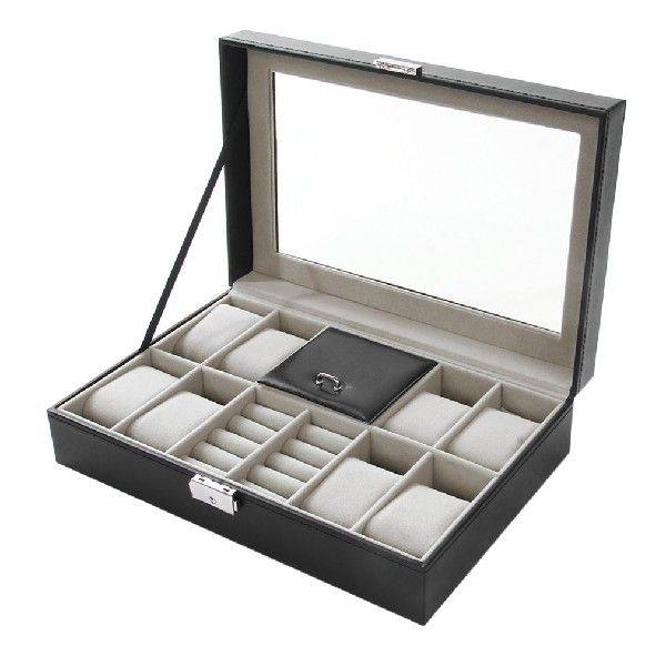 6 10 12 Girds Leather Carbon Fiber Luxury Watch Box