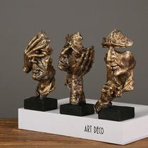 Resin Statues Nordic Silence Is Gold Thinker Resin Statue