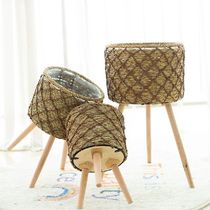 Hand Woven Flower Pot with Bracket Basket